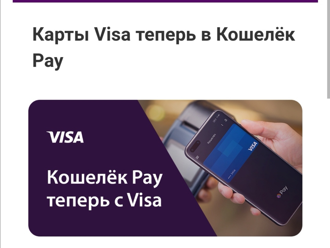 Visa теперь в Кошелёк Pay | HONOR CLUB (RU)