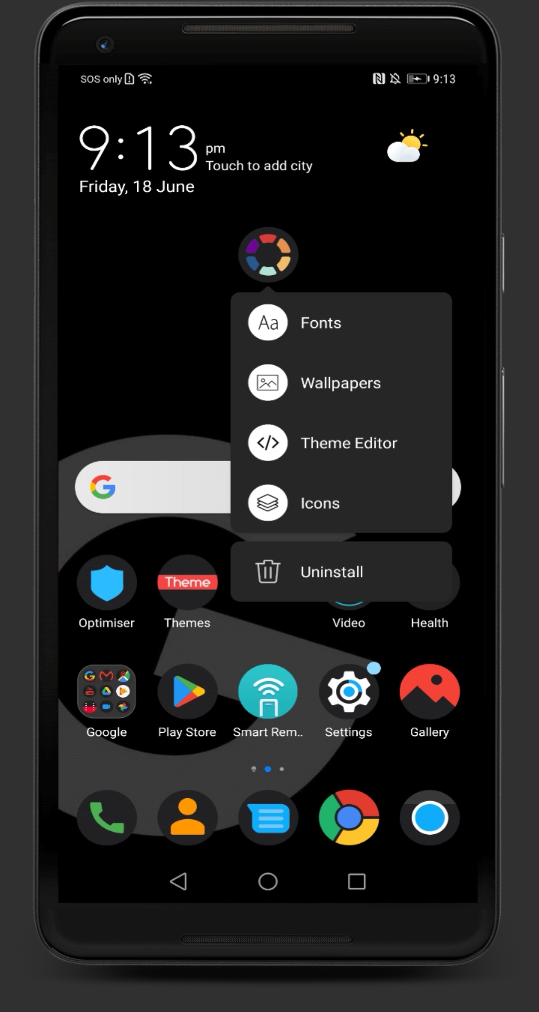 Тема Google Square Dark | HONOR CLUB (RU)